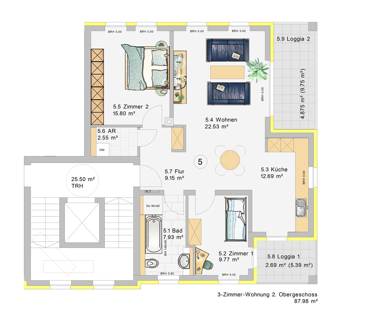 3-Zimmer-Wohnung im 2.Obergeschoss (W5)